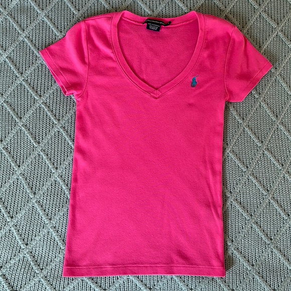 Ralph Lauren Sport PINK V-Neck T-Shirt - Picture 3 of 13